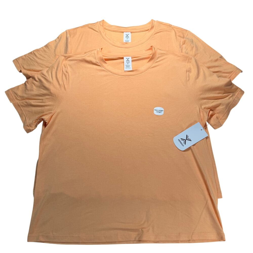 Xersion Shirt Women's Medium Lot of 2 Quick Dry Peach Passion Activewear NWT